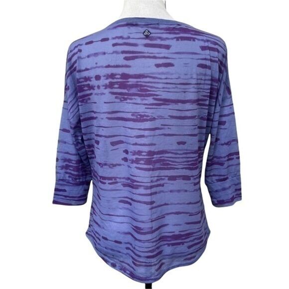 Prana Purple Aleah 3/4 Sleeve V-Neck Lightweight Shirt Pullover Top Size Small - Picture 4 of 7